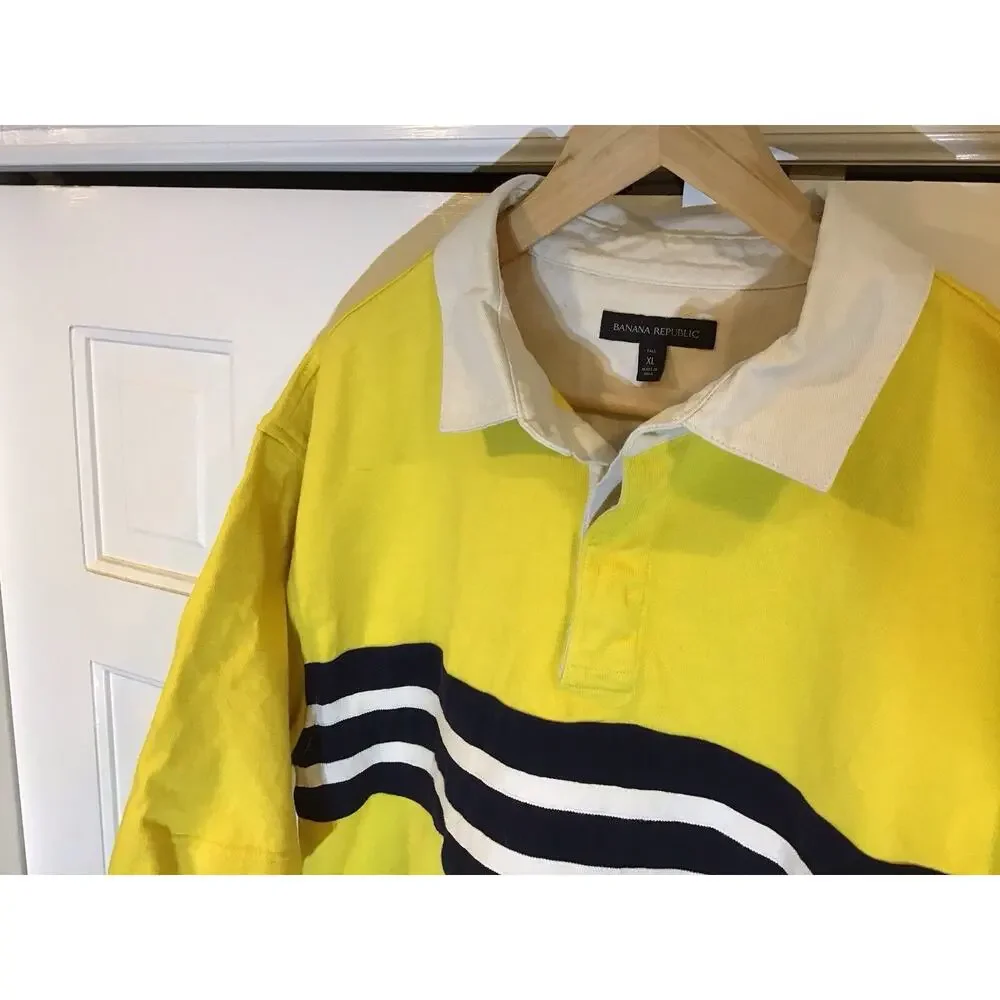 Banana Republic Rugby Y2K Polo Men XL Tall Retro Streetwear Preppy Frat Casual